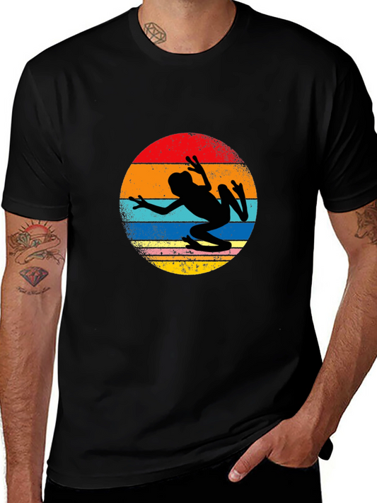 Retro Frog Silhouette T-Shirt - Vintage Style Tee