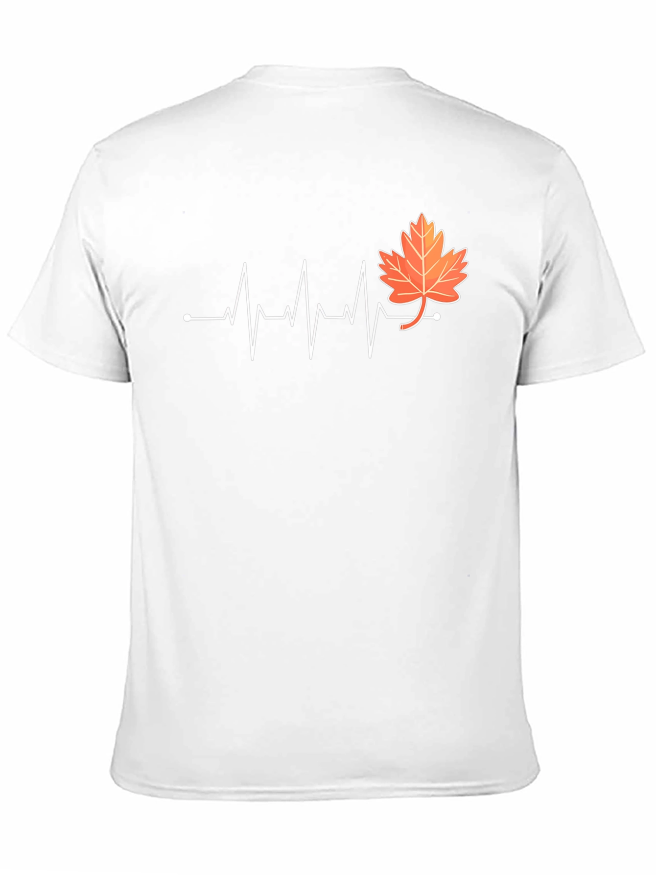 Fall Leaf Heartbeat T-Shirt - Black