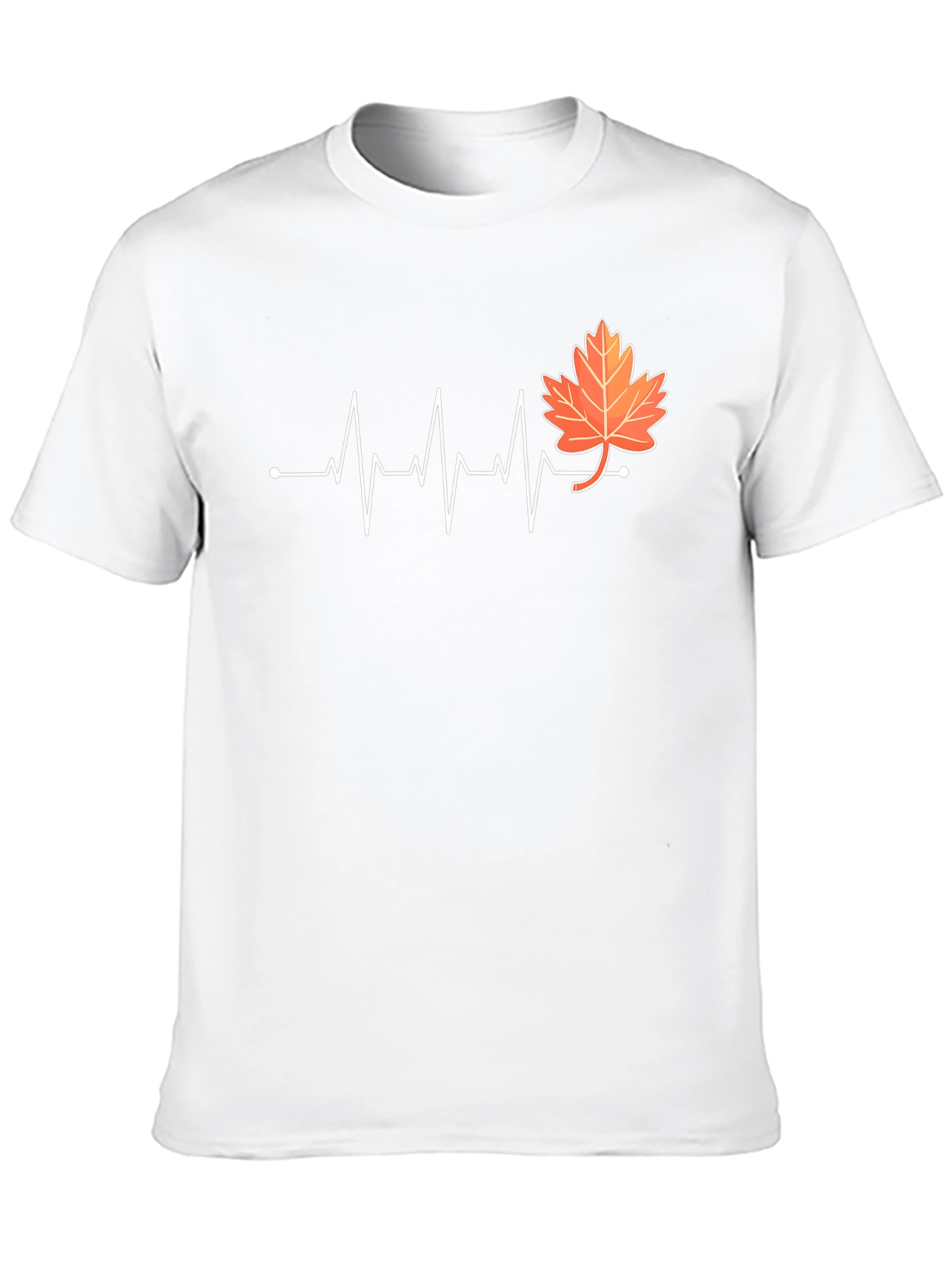 Fall Leaf Heartbeat T-Shirt - Black