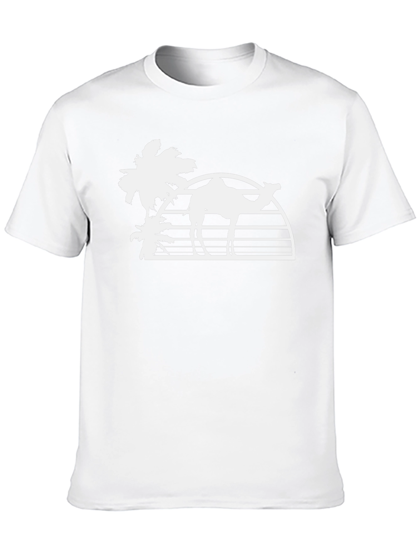 Desert Camel Silhouette Graphic Tee - Black