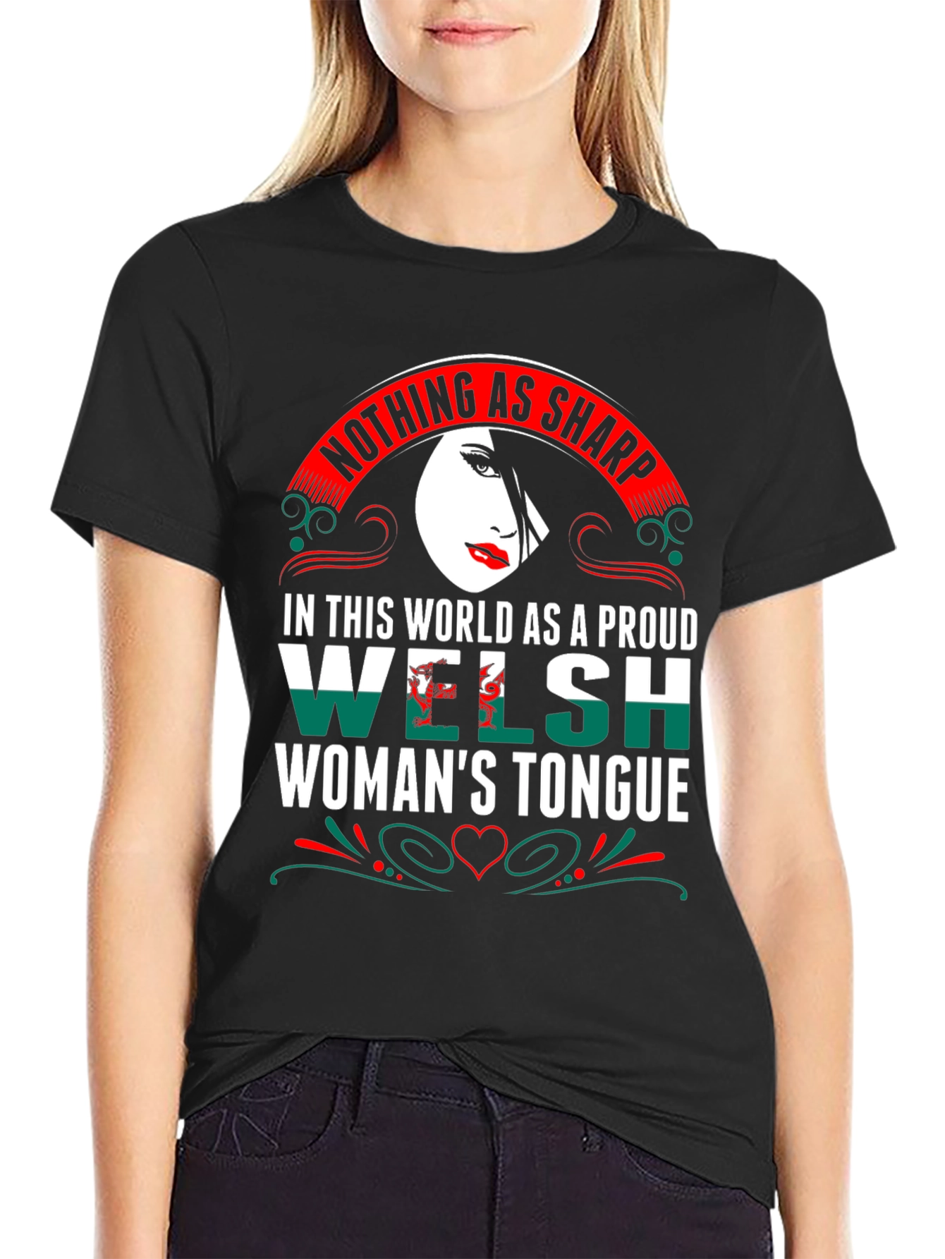 Proud Welsh Womans Tongue Graphic Tee