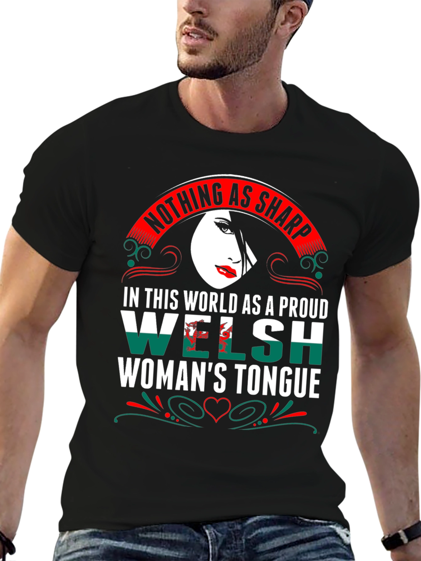Proud Welsh Womans Tongue Graphic Tee