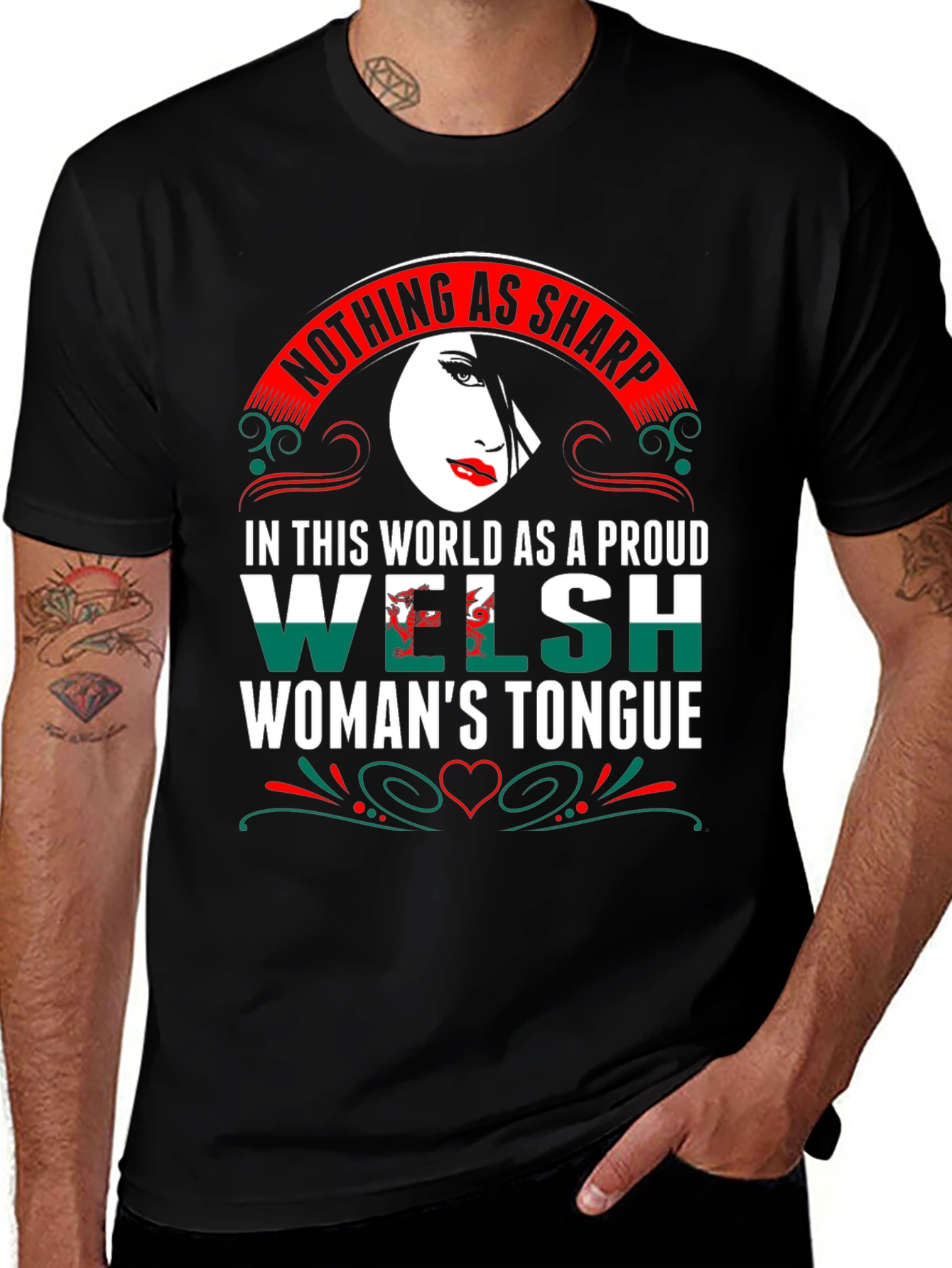 Proud Welsh Womans Tongue Graphic Tee