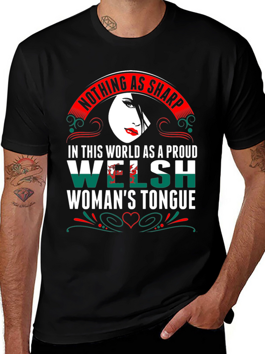 Proud Welsh Womans Tongue Graphic Tee