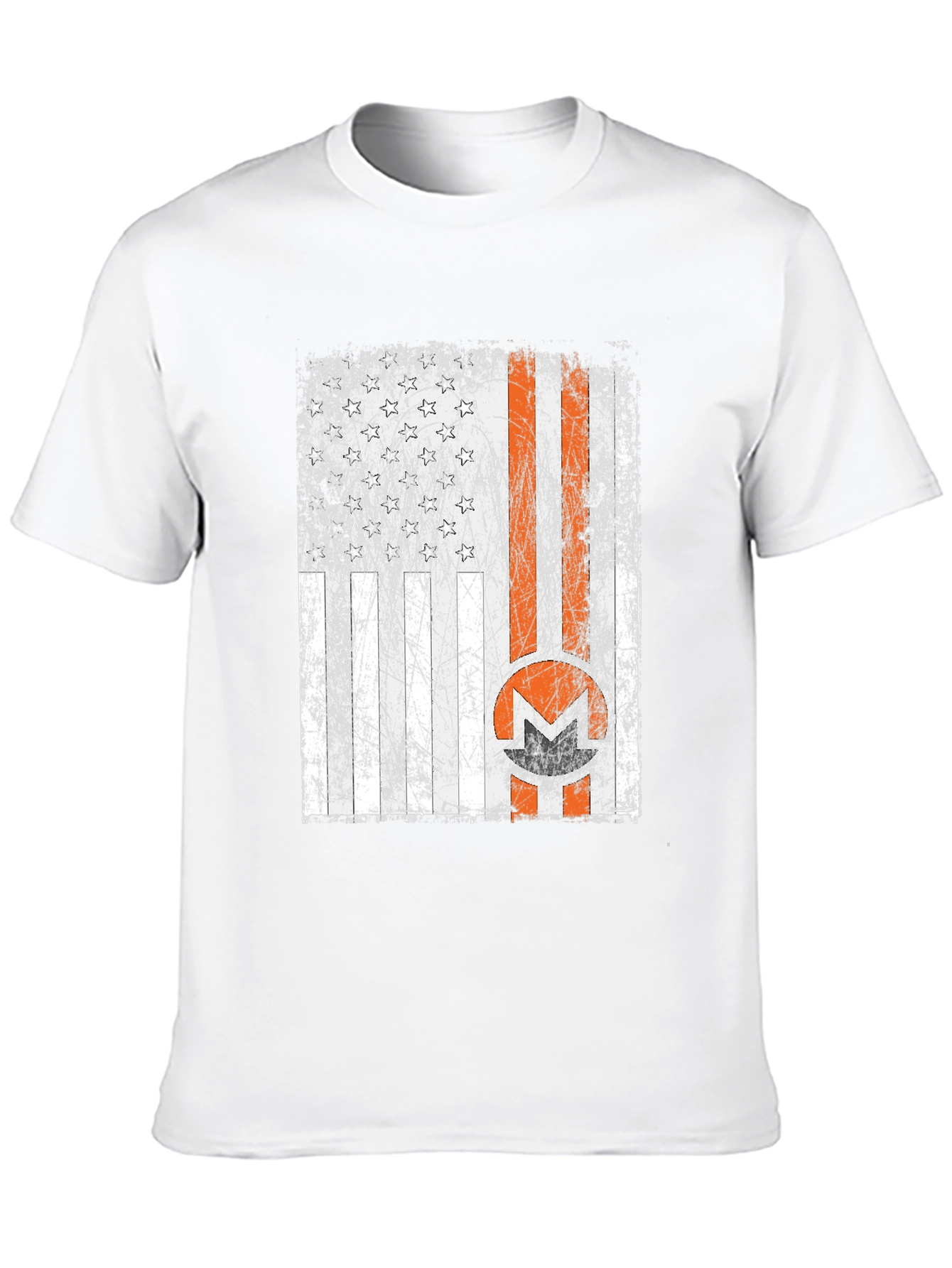 Distressed American Flag Monero Crypto T-Shirt