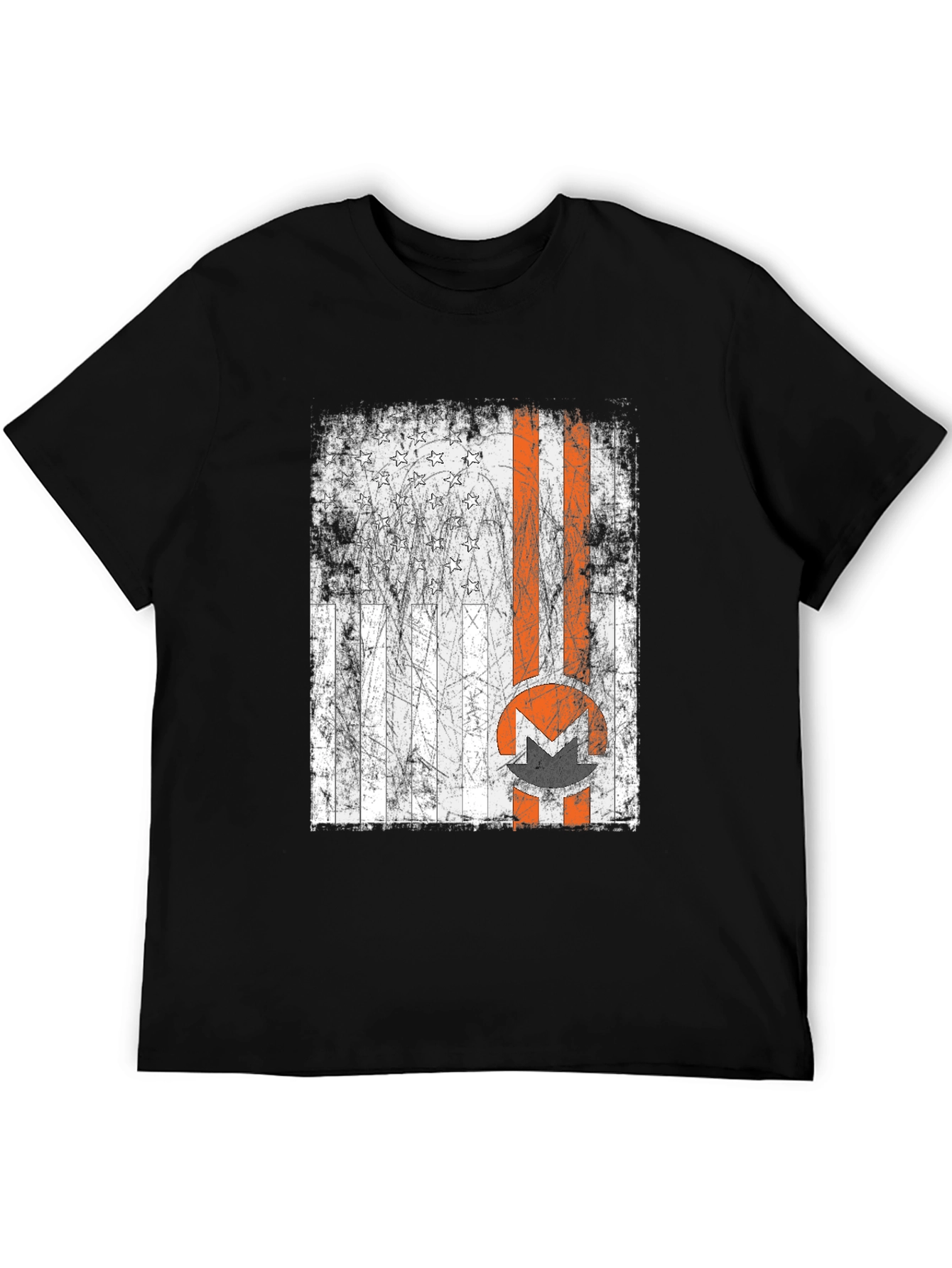 Distressed American Flag Monero Crypto T-Shirt