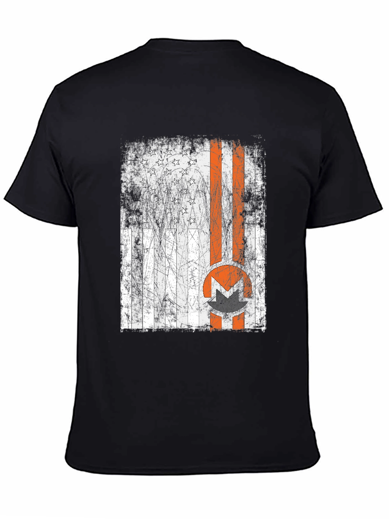 Distressed American Flag Monero Crypto T-Shirt