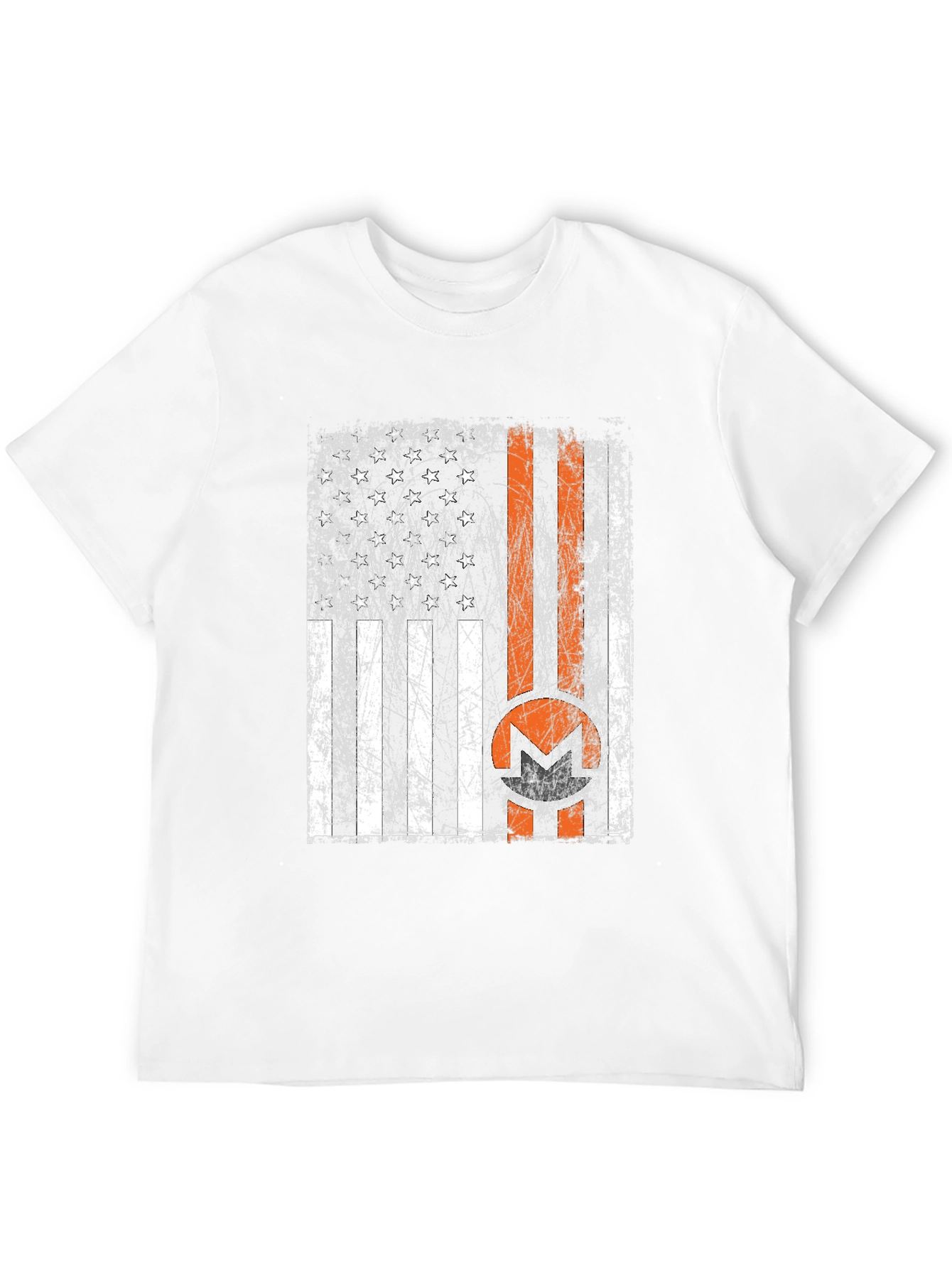 Distressed American Flag Monero Crypto T-Shirt