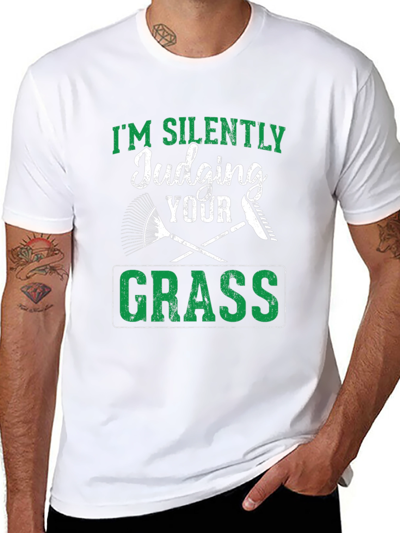 Silently Judging Your Grass Funny T-Shirt
