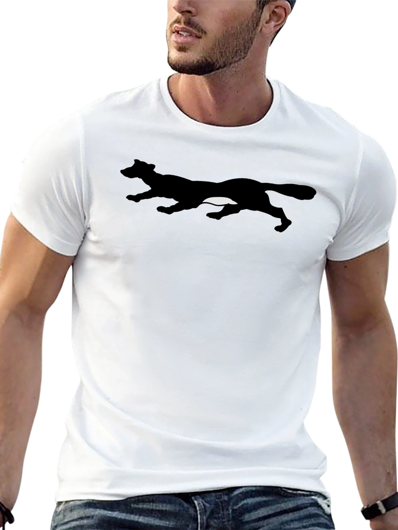 Running Fox Silhouette Black T-Shirt