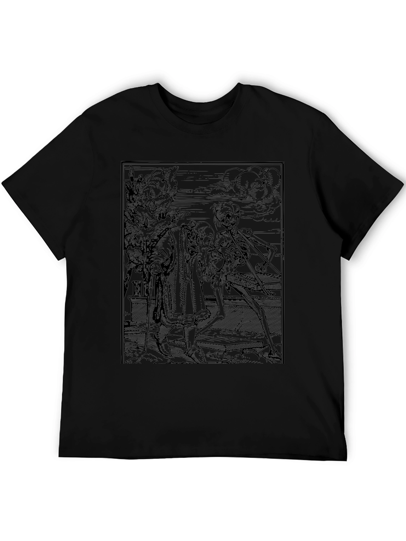 Grim Reaper Print Black T-Shirt