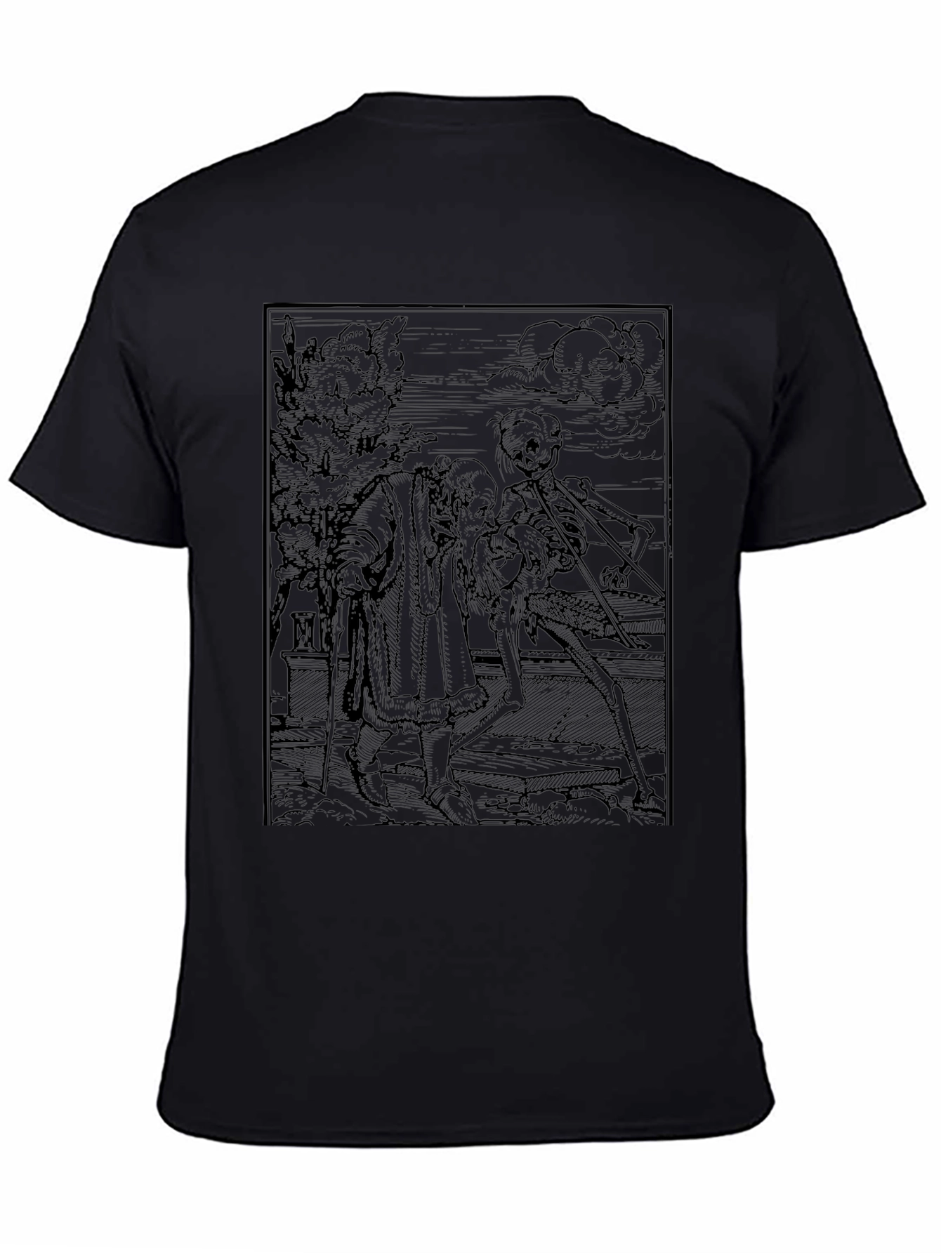 Grim Reaper Print Black T-Shirt