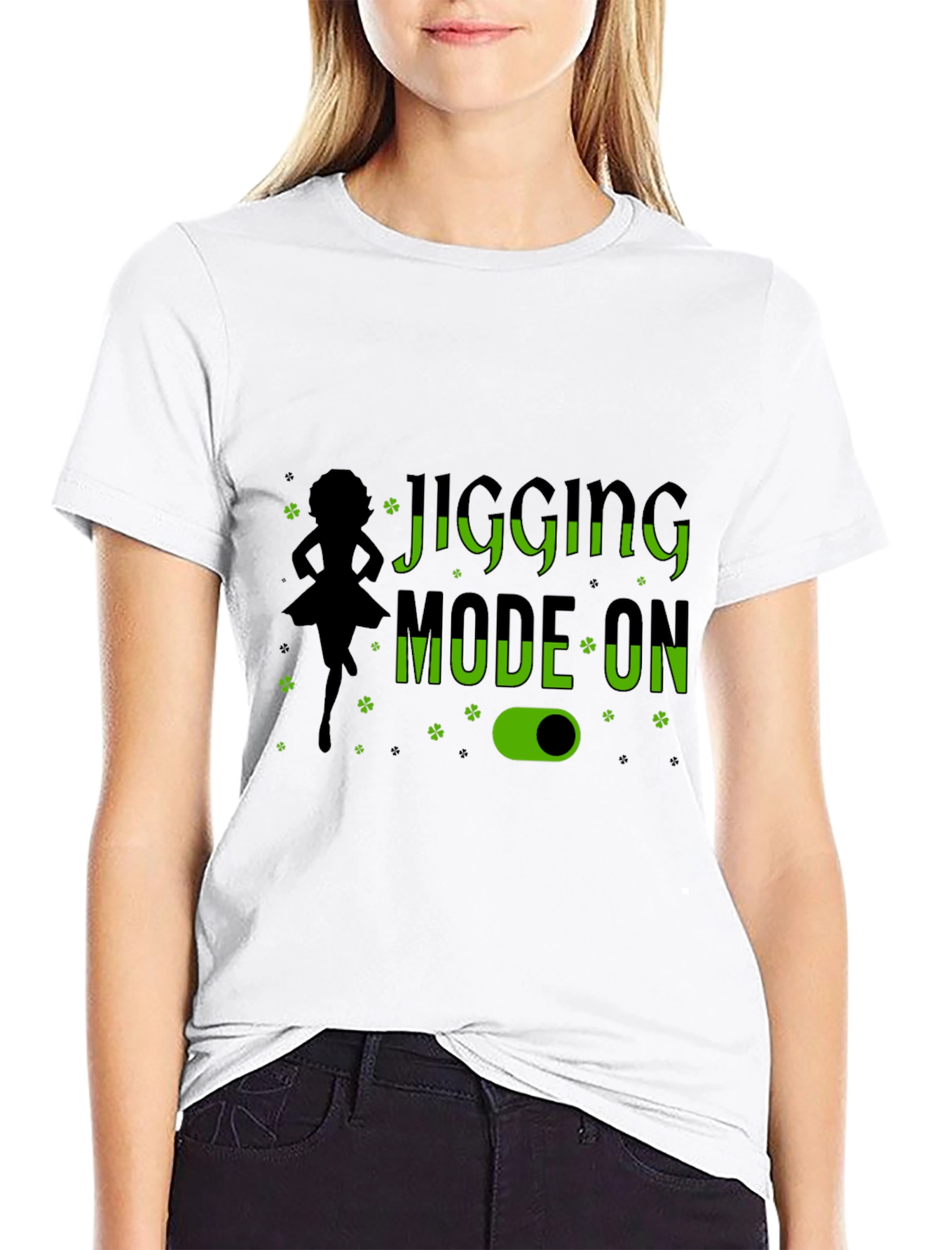 Jigging Mode On Black T-Shirt