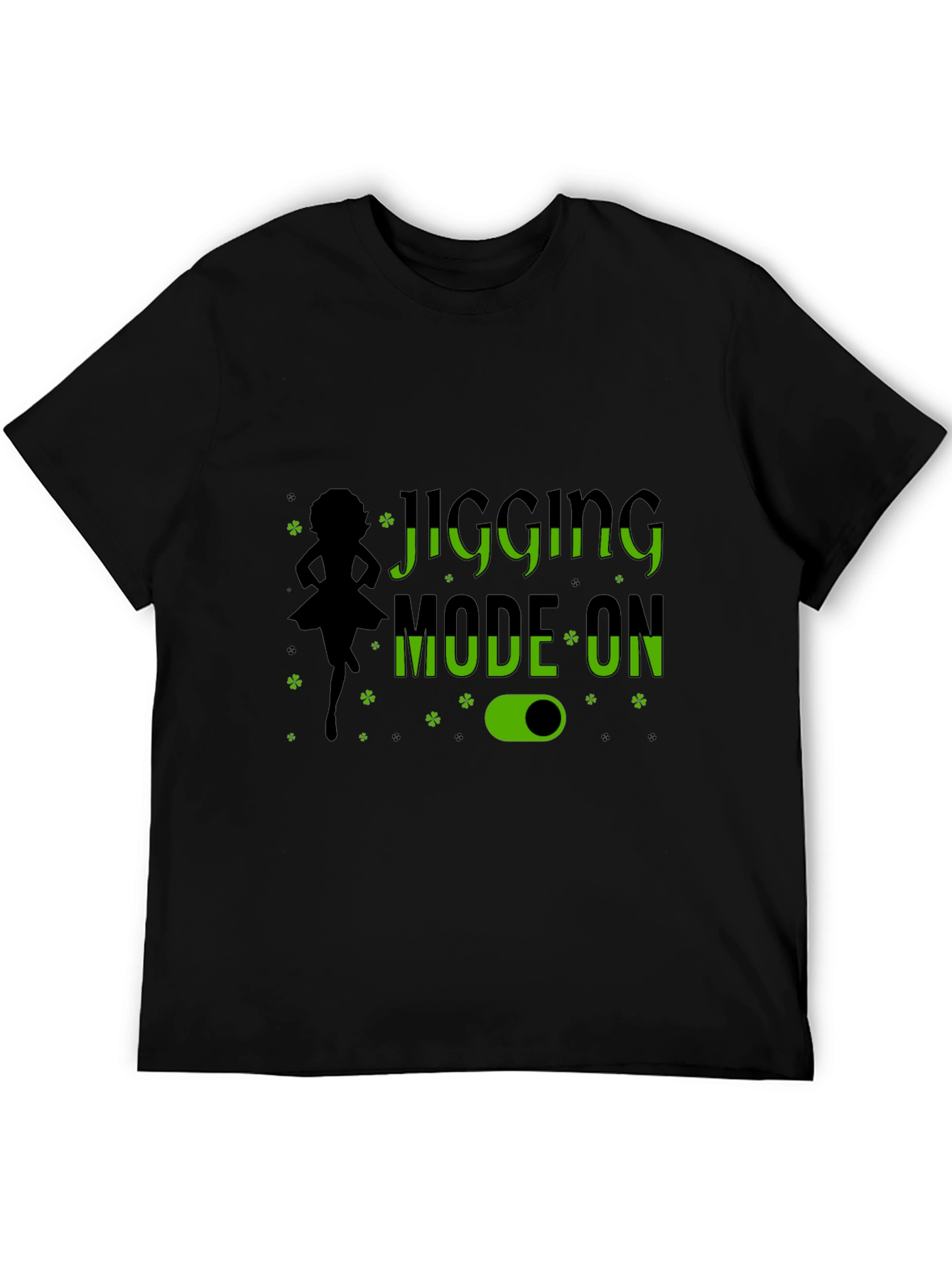 Jigging Mode On Black T-Shirt