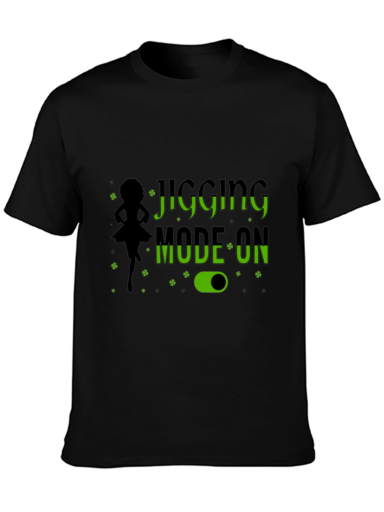 Jigging Mode On Black T-Shirt
