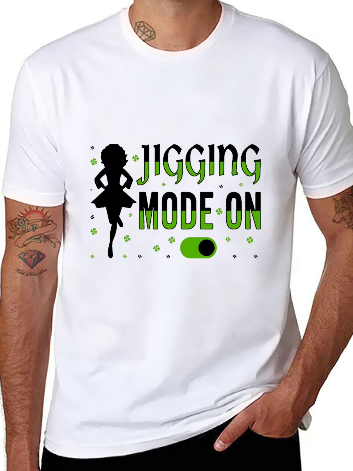 Jigging Mode On Black T-Shirt