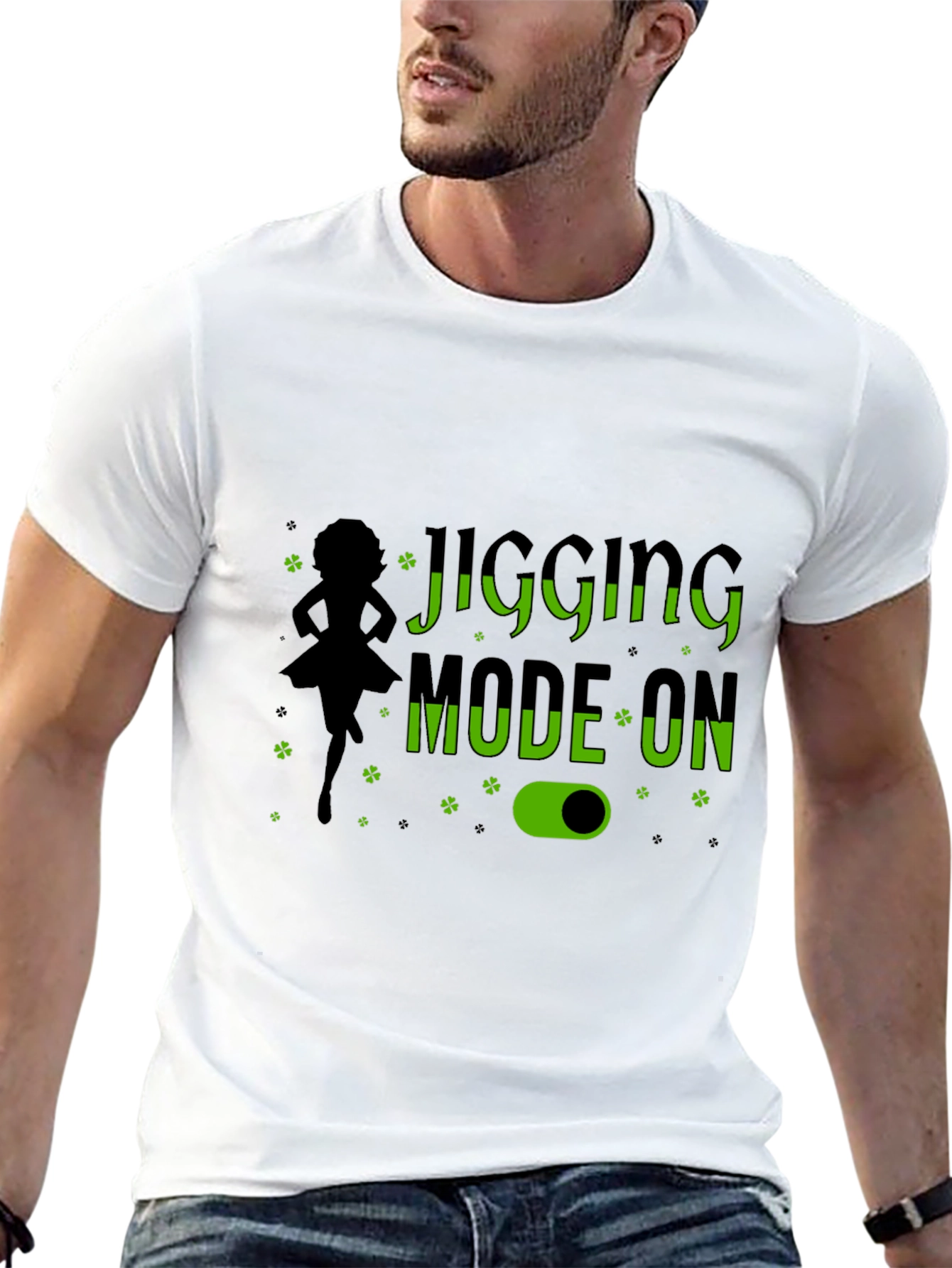 Jigging Mode On Black T-Shirt