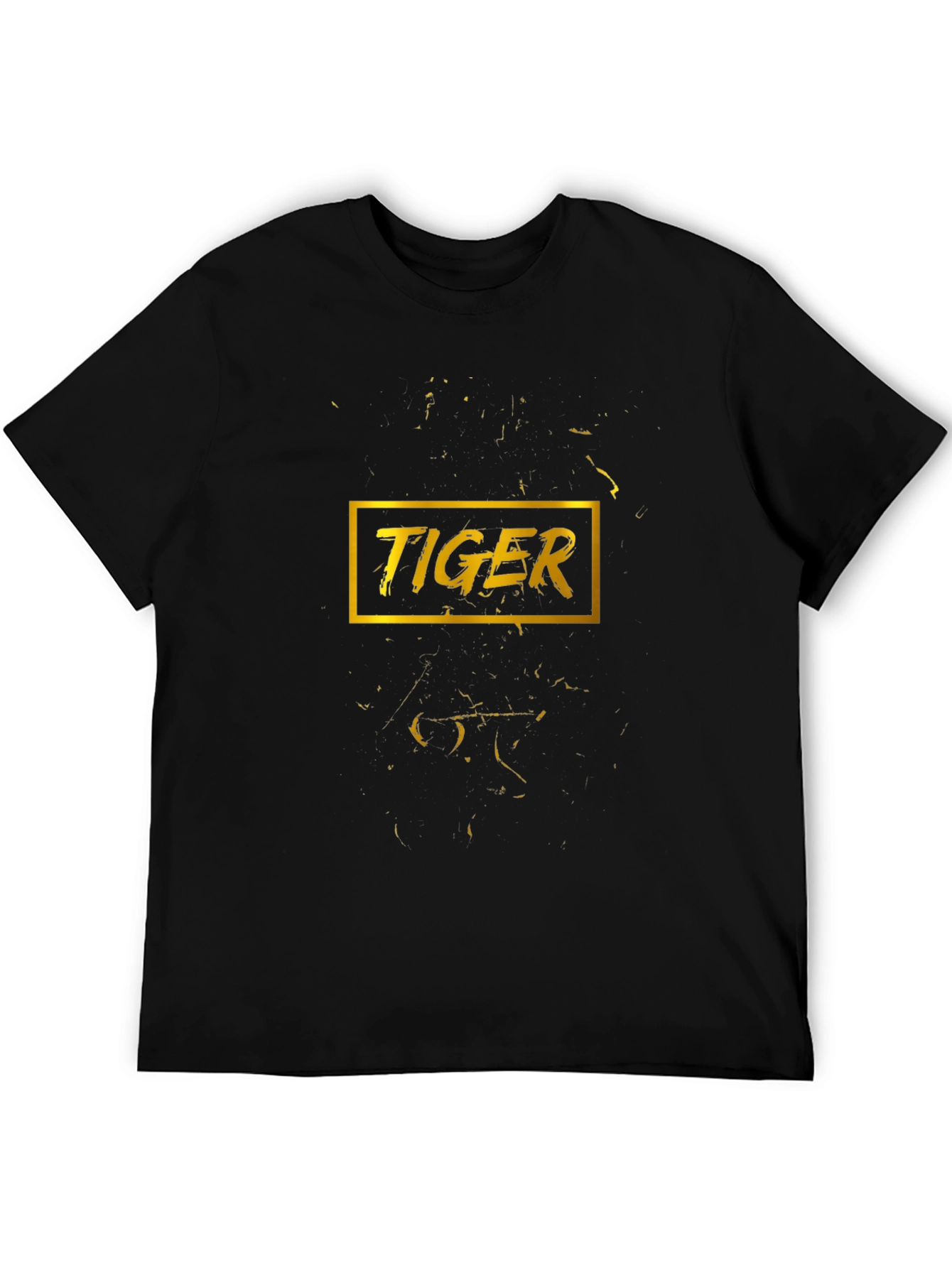 Golden Tiger Graphic Black T-Shirt