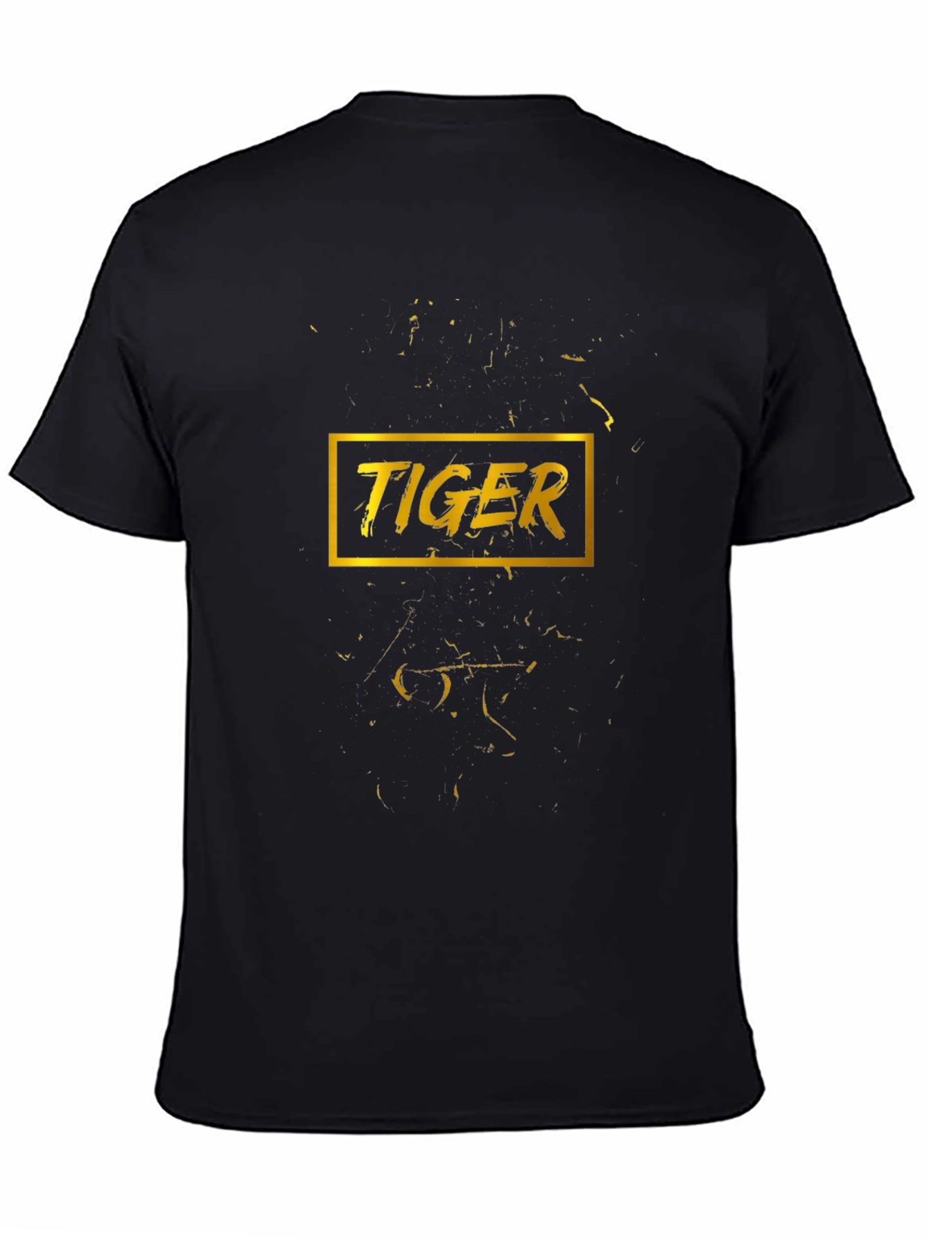 Golden Tiger Graphic Black T-Shirt