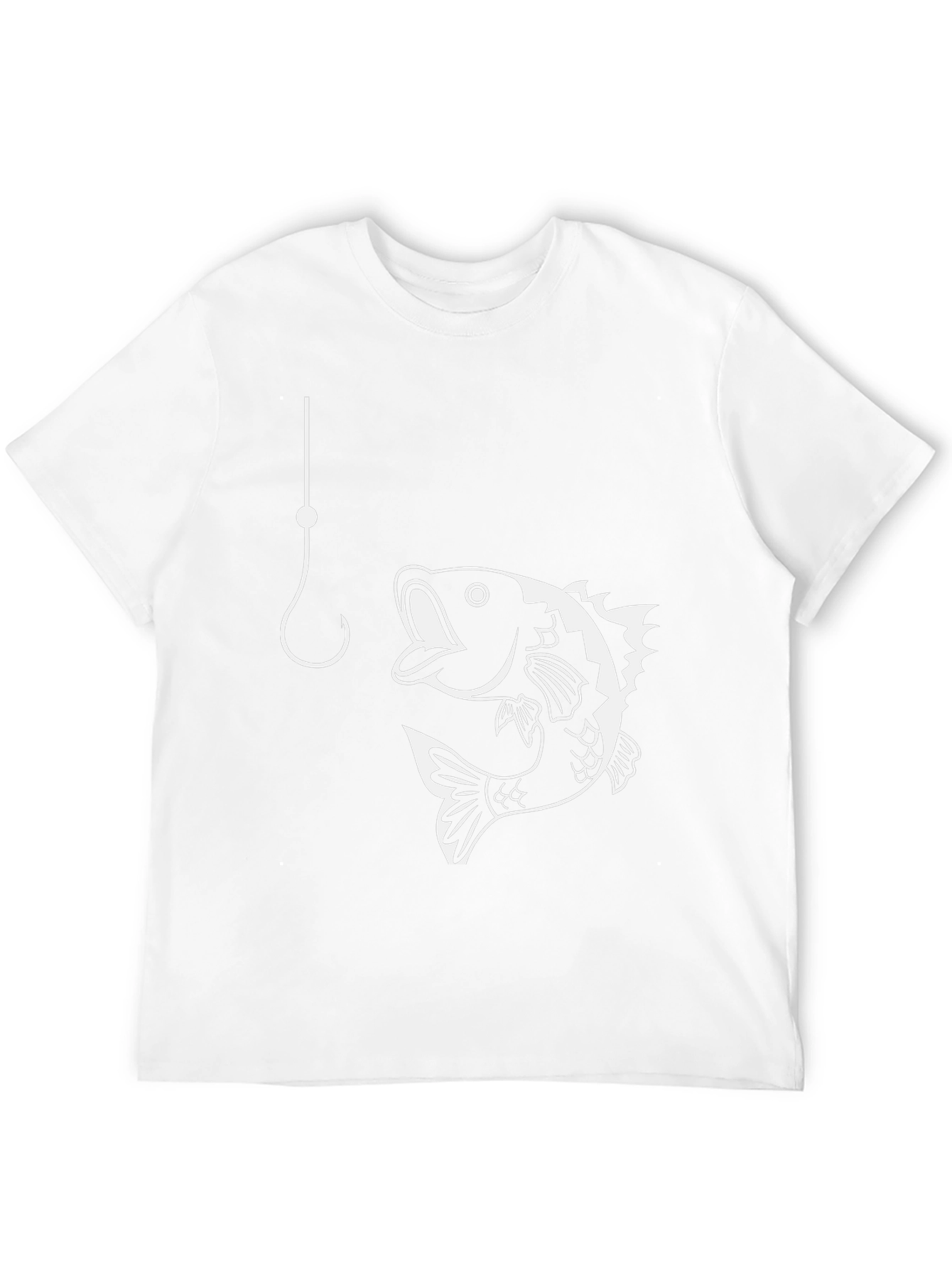 Fishing Hook & Bass T-Shirt - Black