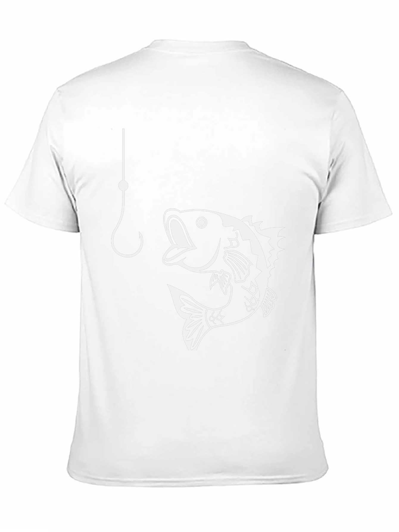 Fishing Hook & Bass T-Shirt - Black