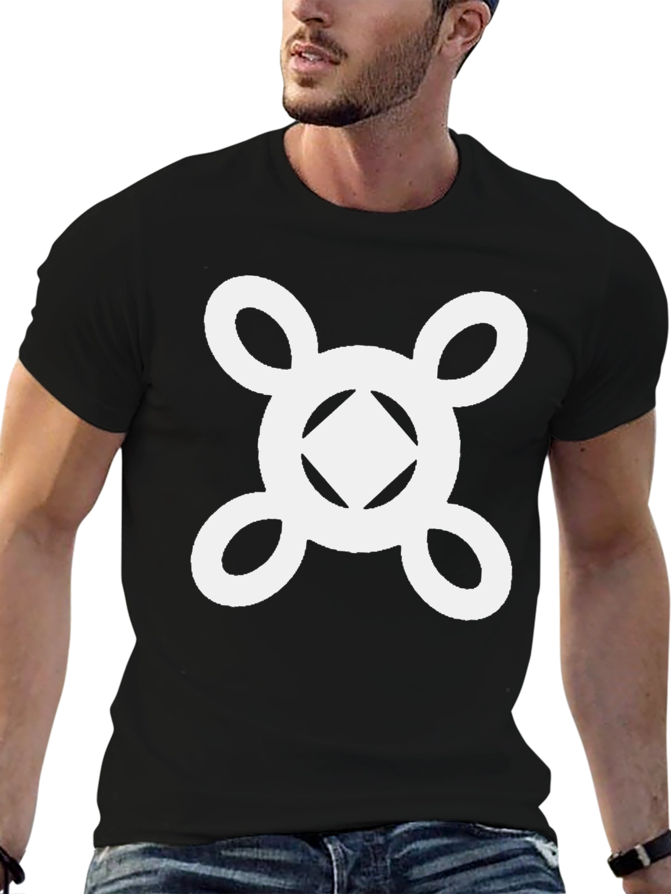 Geometric Symbol Graphic Tee - Stylish Casual Wear
