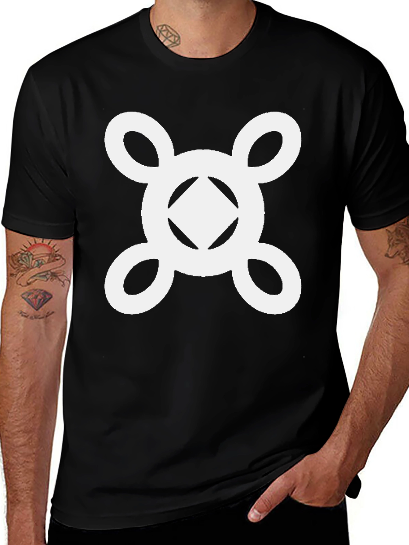 Geometric Symbol Graphic Tee - Stylish Casual Wear
