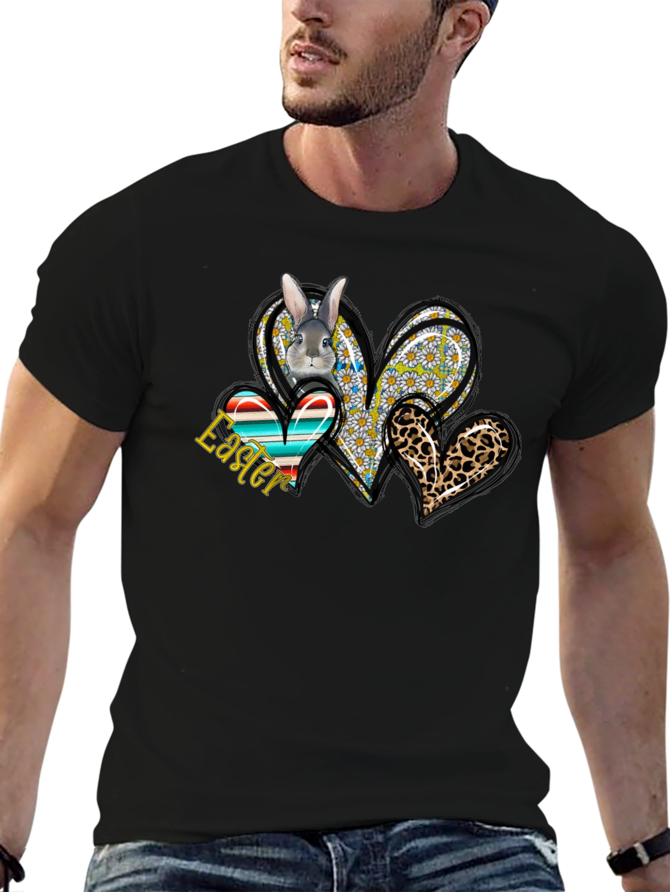 Easter Bunny Hearts Graphic Tee