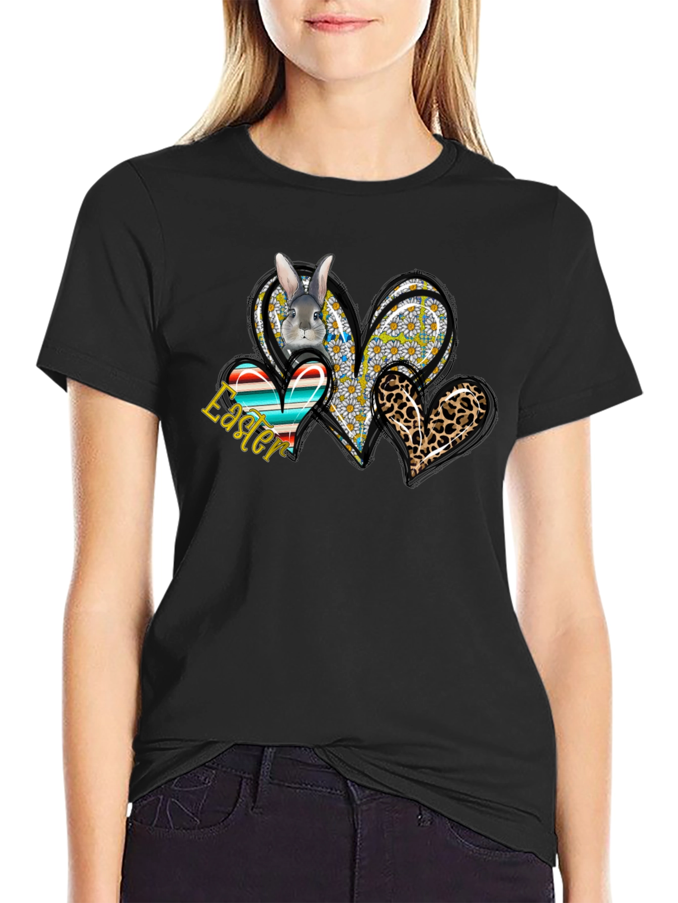 Easter Bunny Hearts Graphic Tee