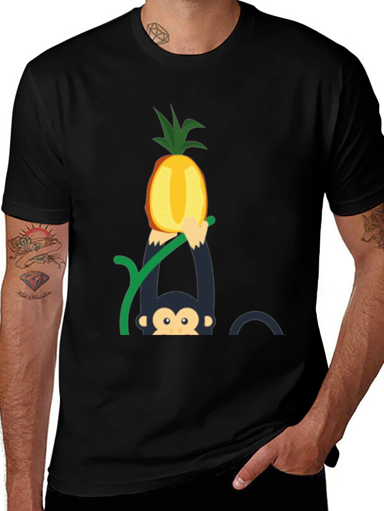 Monkey Pineapple T-Shirt - Fun Graphic Tee