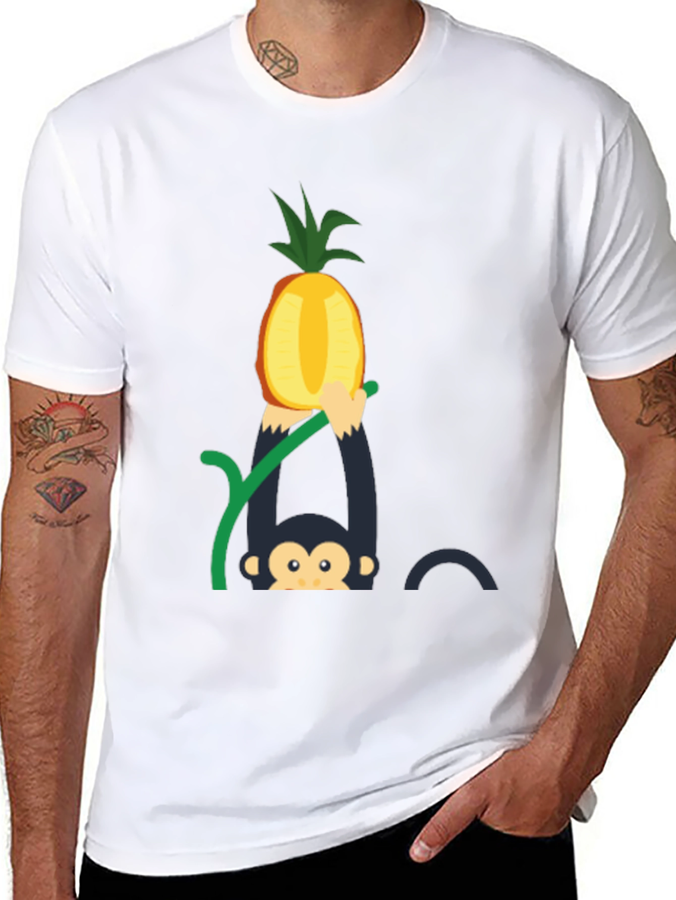 Monkey Pineapple T-Shirt - Fun Graphic Tee