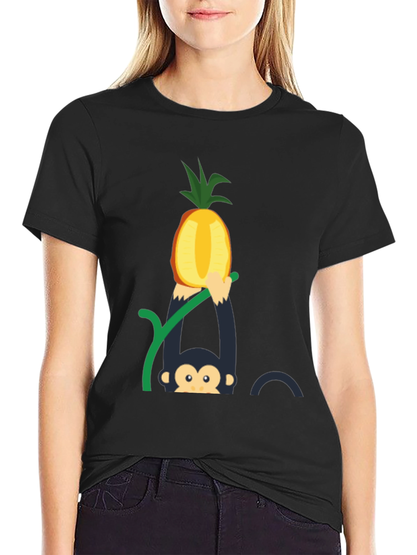 Monkey Pineapple T-Shirt - Fun Graphic Tee