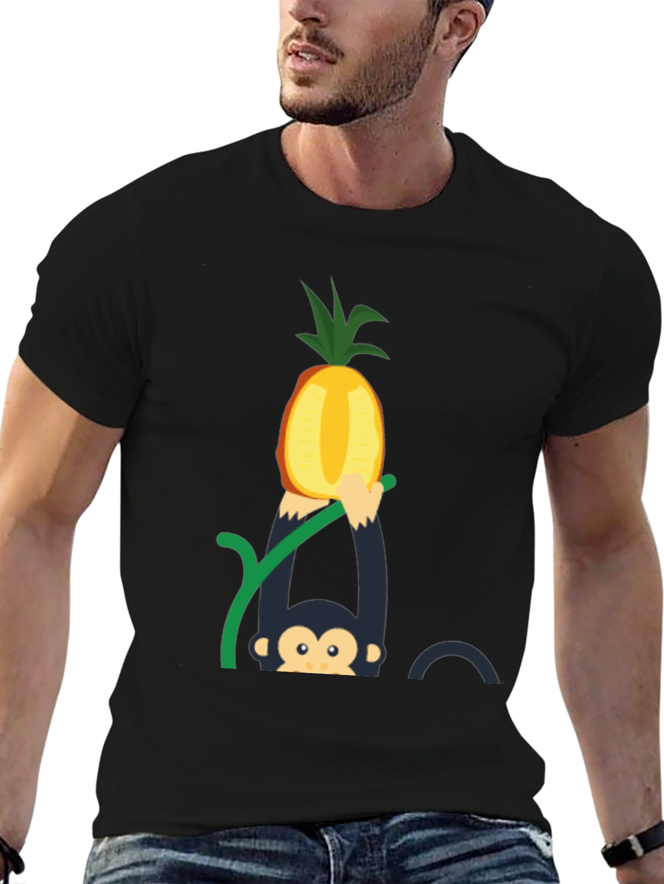 Monkey Pineapple T-Shirt - Fun Graphic Tee