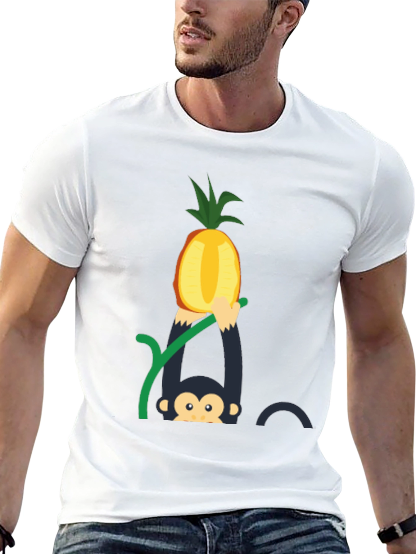 Monkey Pineapple T-Shirt - Fun Graphic Tee