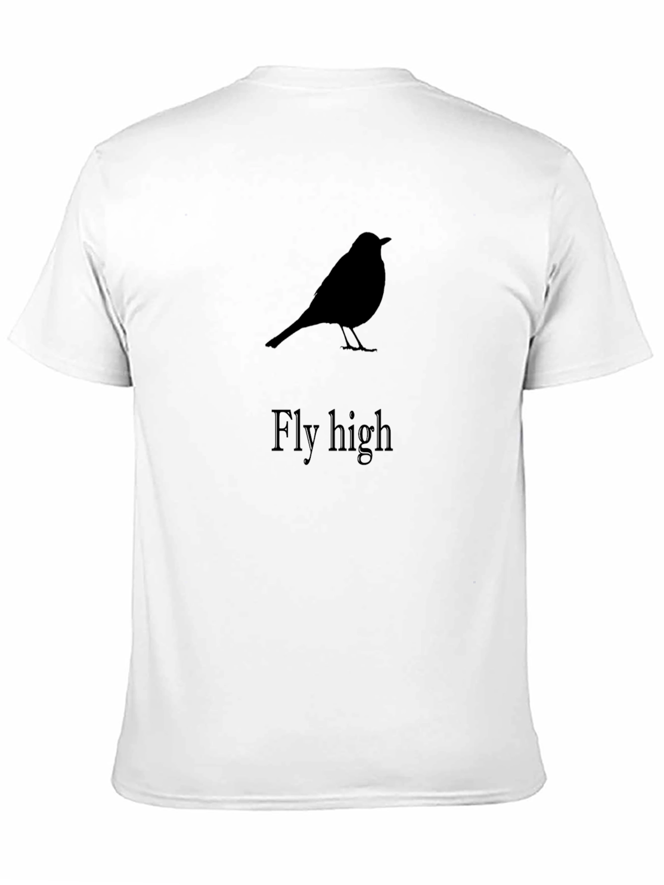 Fly High Bird Silhouette Graphic T-Shirt - Black
