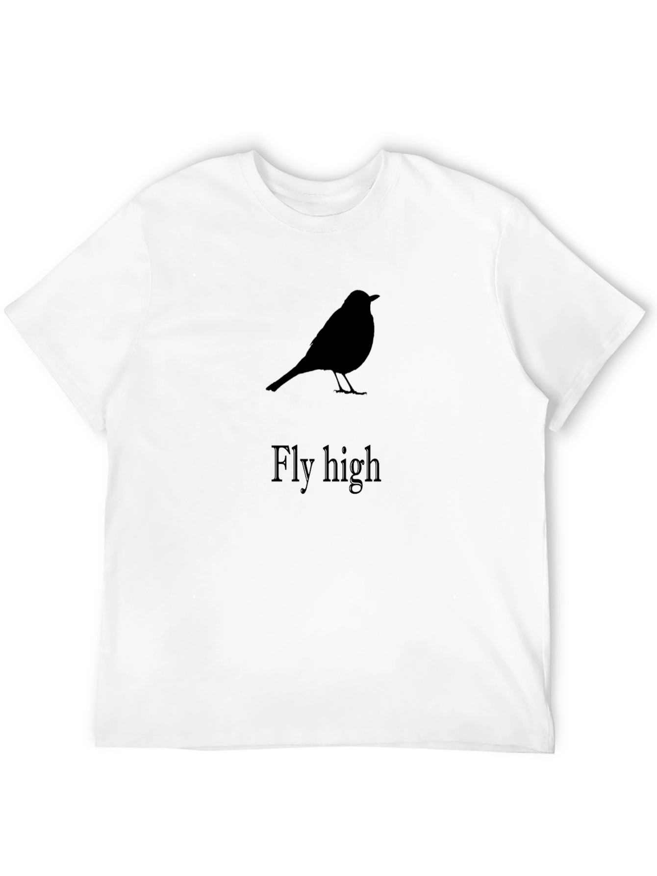 Fly High Bird Silhouette Graphic T-Shirt - Black