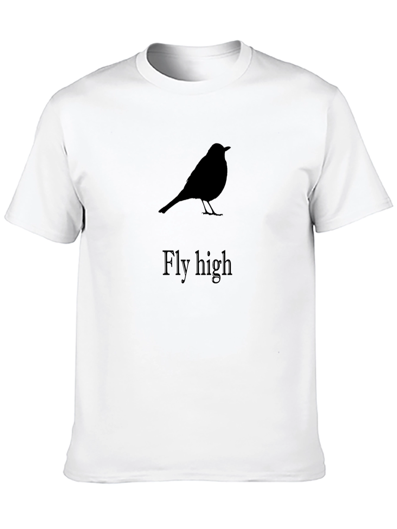 Fly High Bird Silhouette Graphic T-Shirt - Black