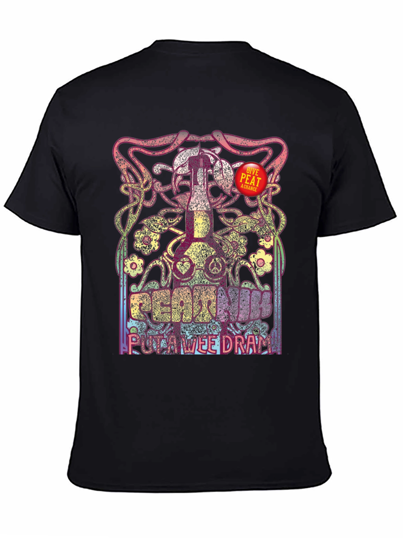 Peat Hum Wee Dram Black Graphic T-Shirt