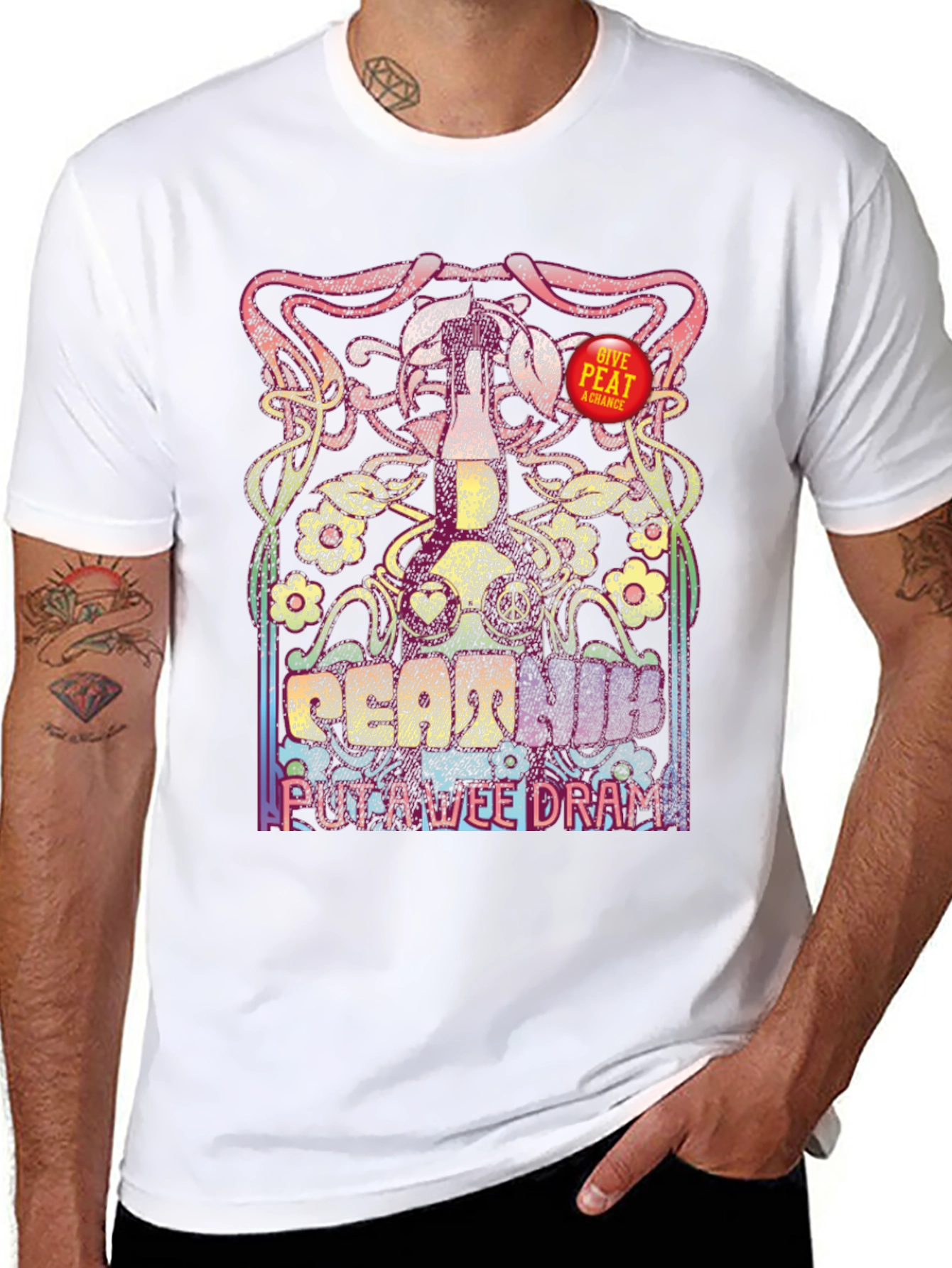 Peat Hum Wee Dram Black Graphic T-Shirt