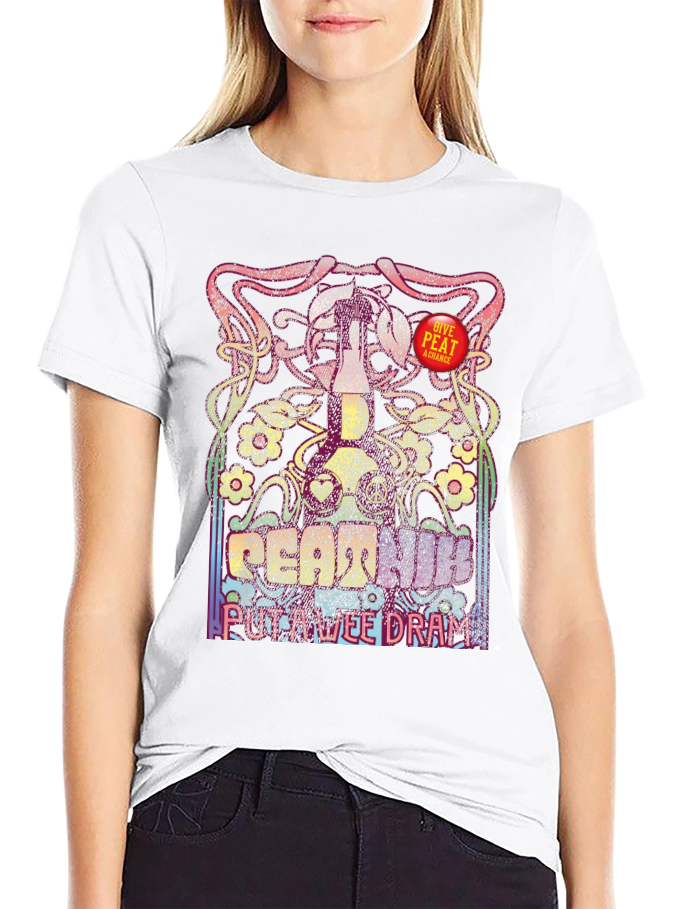Peat Hum Wee Dram Black Graphic T-Shirt