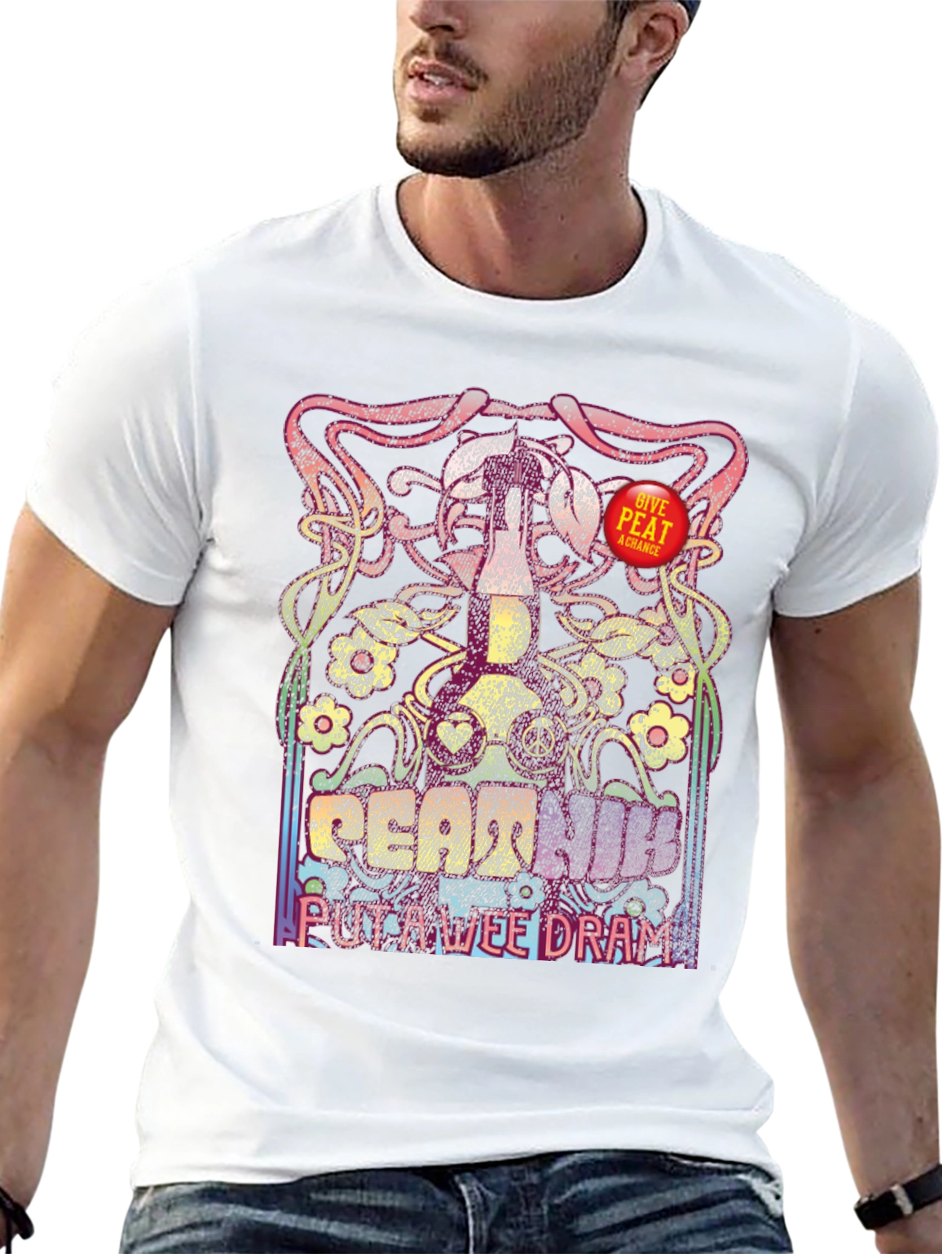 Peat Hum Wee Dram Black Graphic T-Shirt