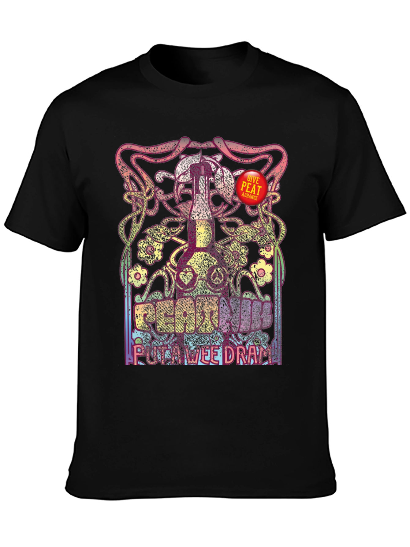 Peat Hum Wee Dram Black Graphic T-Shirt