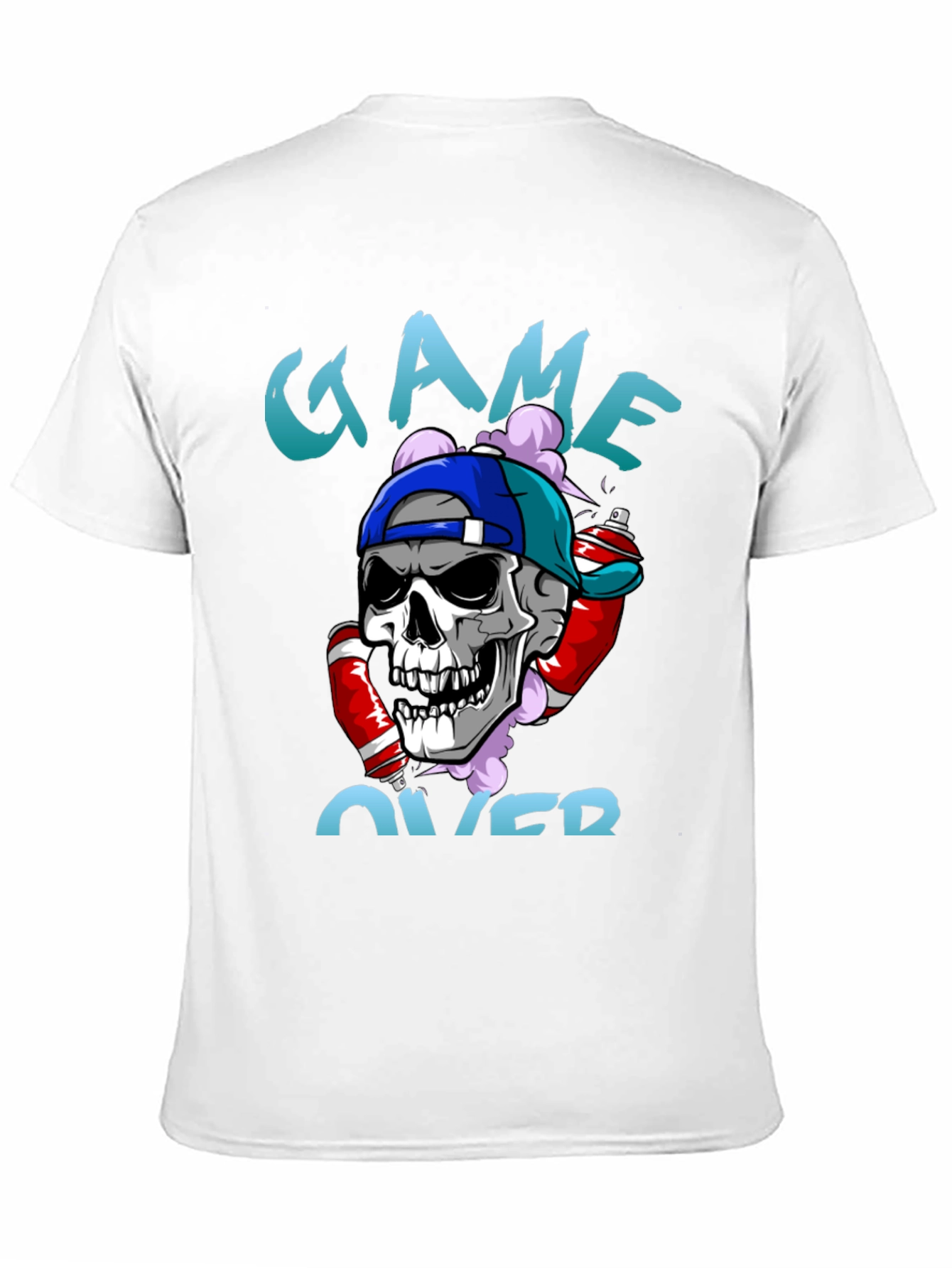 Game Over Skull Graphic T-Shirt