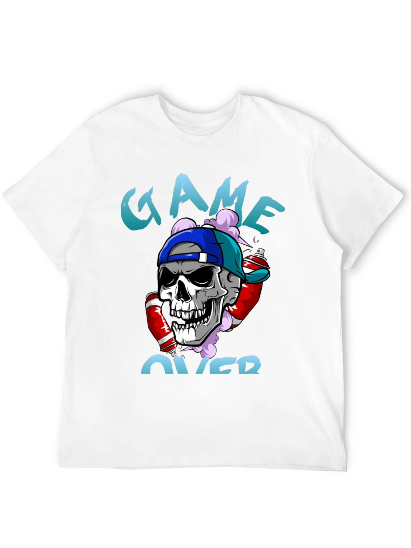 Game Over Skull Graphic T-Shirt