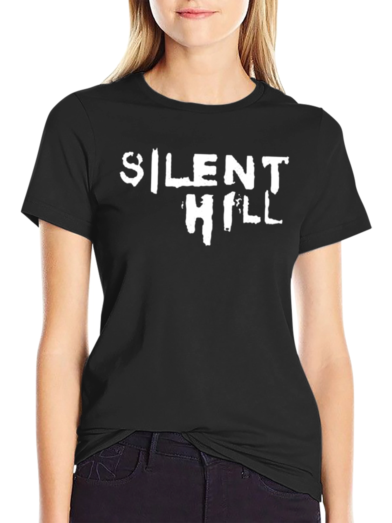 Silent Hill Graphic Tee - Black Cotton Blend