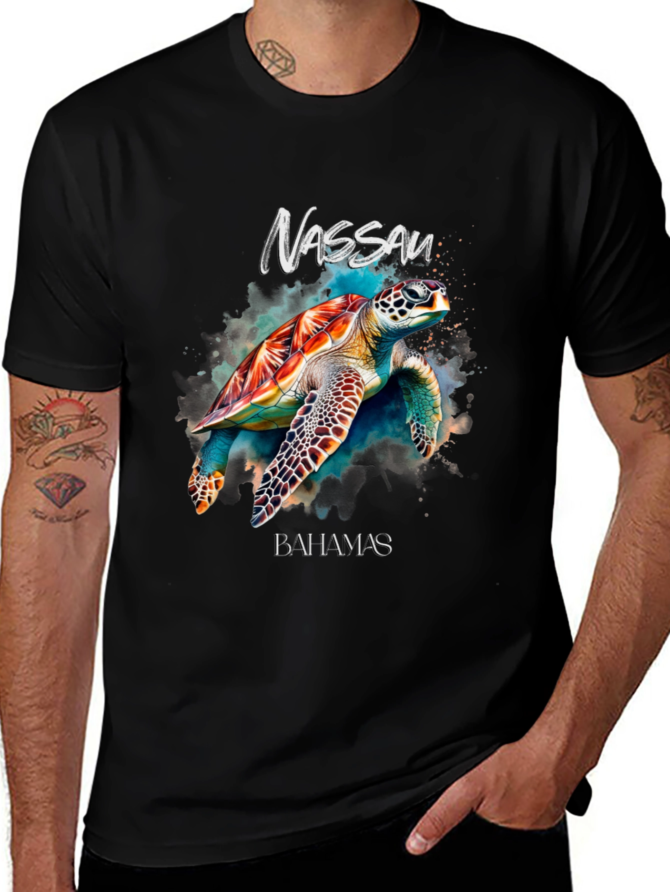 Nassau Bahamas Turtle Graphic T-Shirt