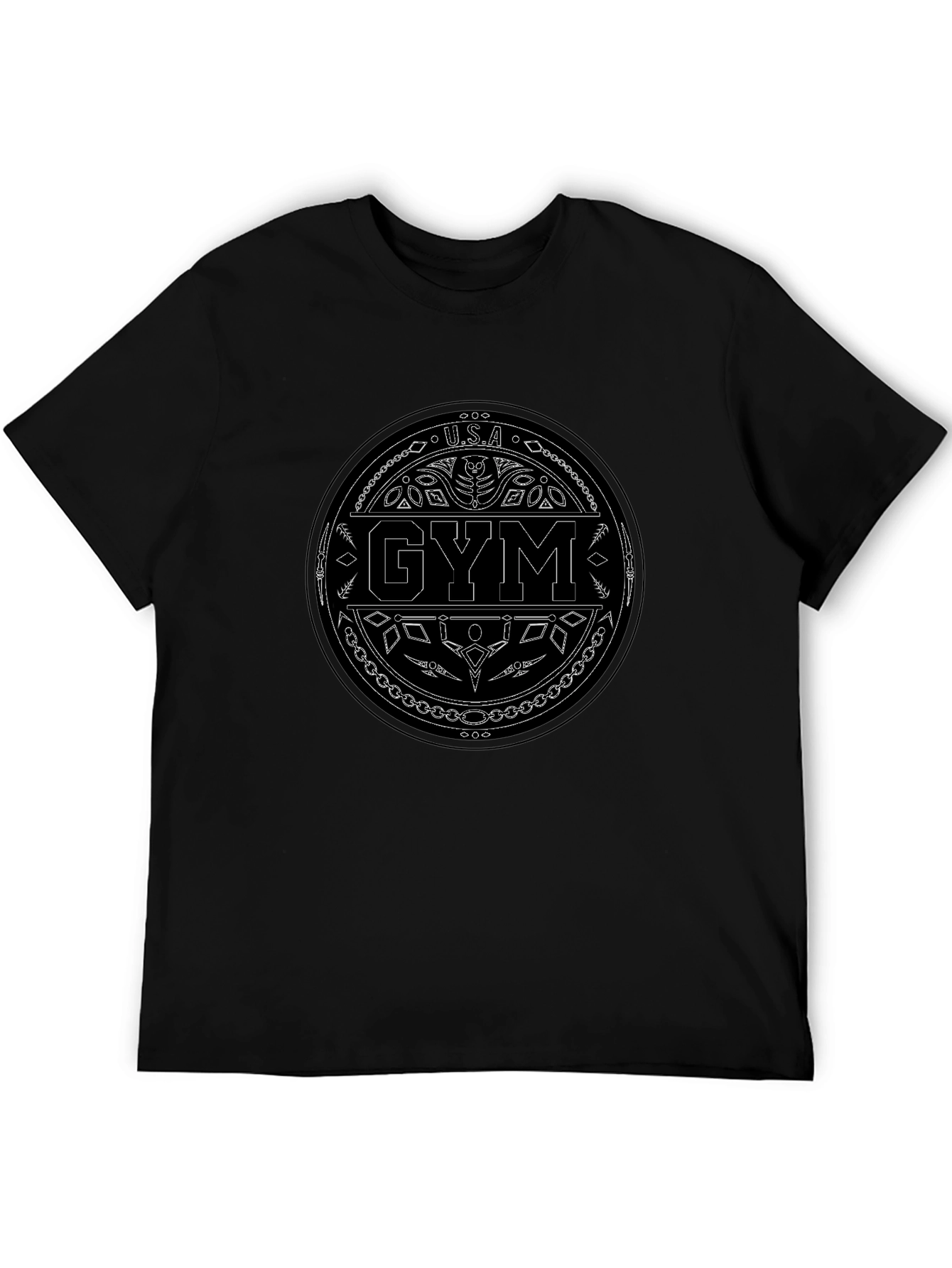 USA Gym Black T-Shirt - Stylish Workout Apparel