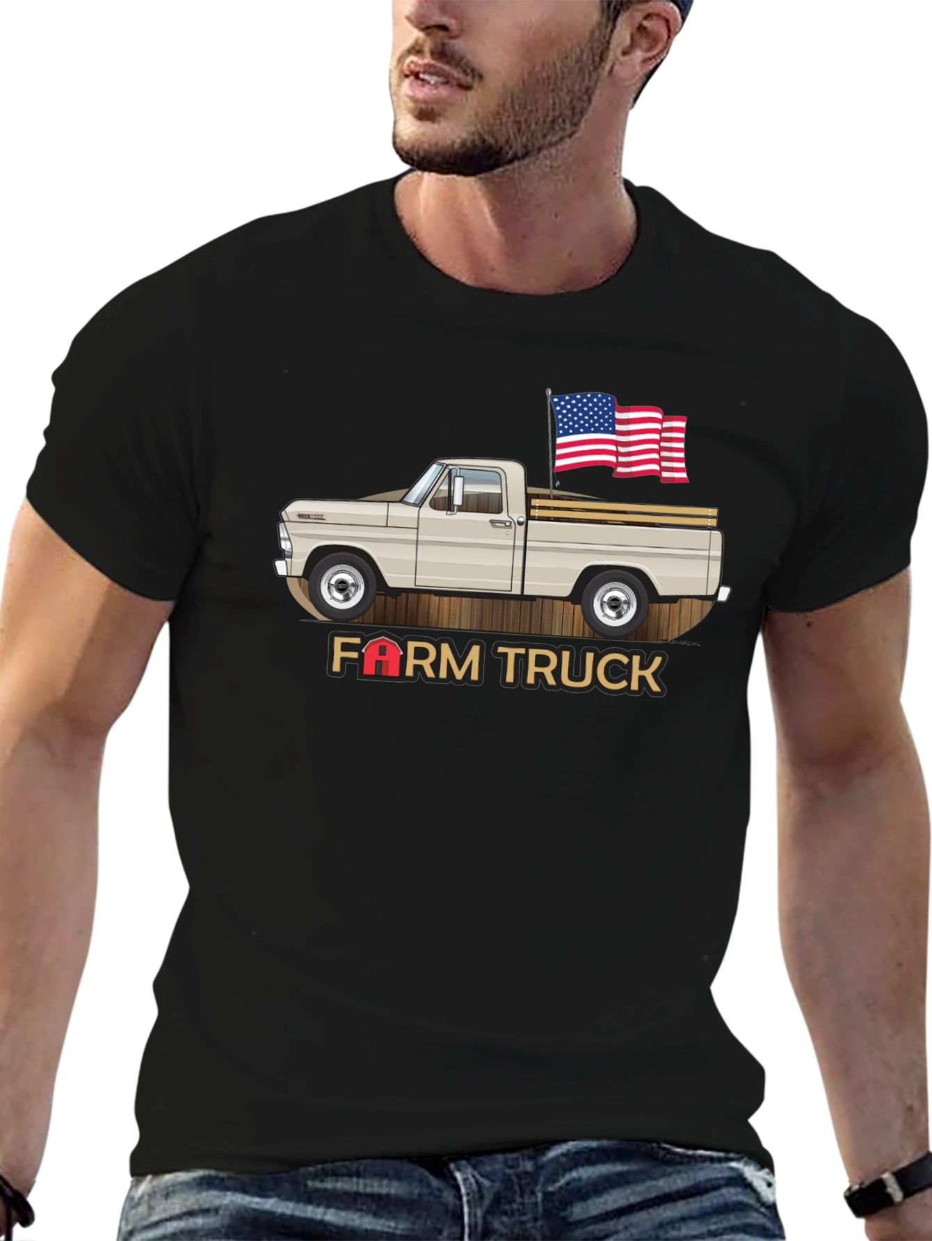 Farm Truck T-Shirt - American Flag