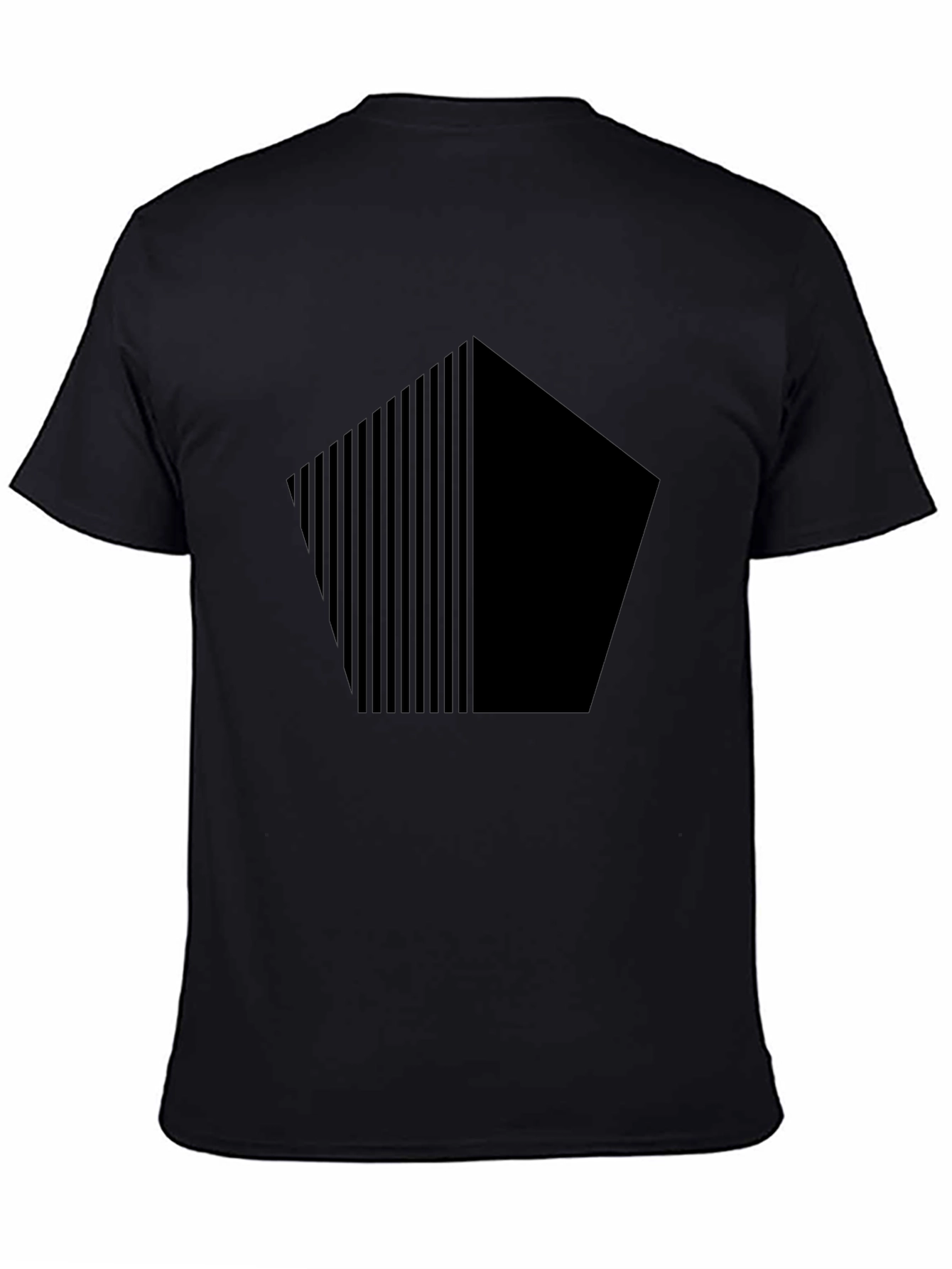 Geometric Graphic Print Mens Black T-Shirt