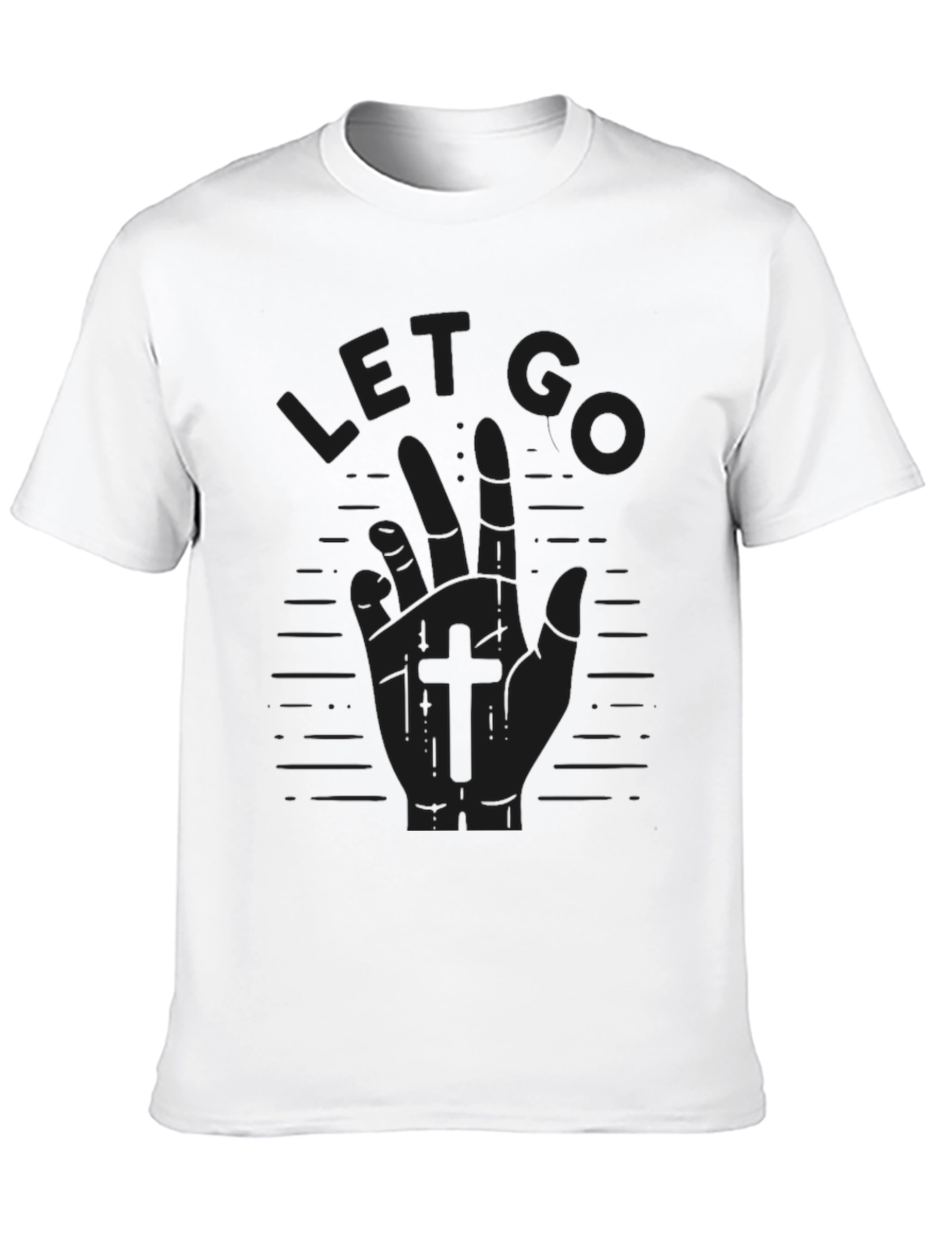 Let Go Hand Graphic Tee - Black Casual T-Shirt
